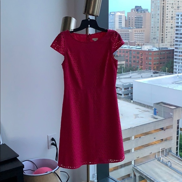 Pink J Crew Laser Cut Eyelet Dress - Picture 3 of 5